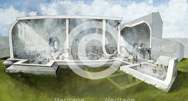 The bath house at Wroxeter Roman City, c2nd century, (c1990-2010). Artist: Ivan Lapper.