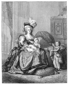 Marie Antoinette And Her Children, c1787, (1885). Creator: Unknown.
