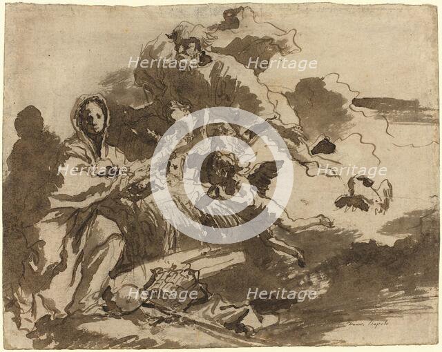 God the Father and Angels Adoring the Madonna and Child [recto], c. 1753. Creator: Giovanni Battista Tiepolo.