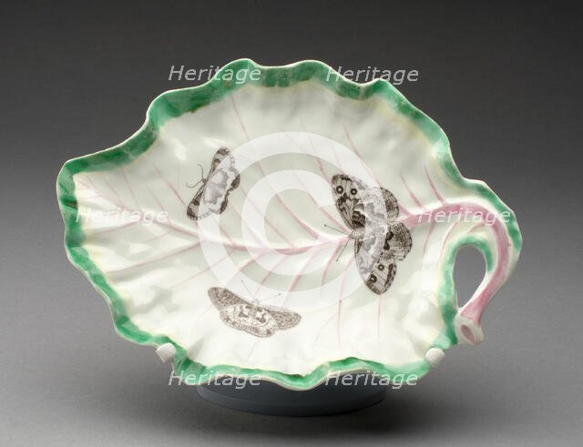 Tobacco Leaf Dish, Worcester, c. 1760. Creator: Royal Worcester.