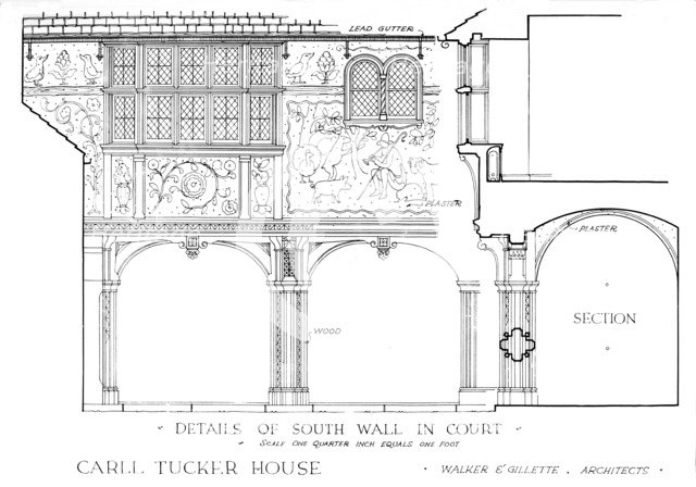 Details of south wall in court - house of Carll Tucker, Mount Kisco, New York, 1925. Artist: Walker and Gillette.