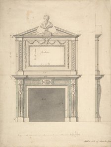 Design for a Chimney-piece, for Thomas Hollis of Lincoln's Inn, London, after 1754. Creator: William Chambers.