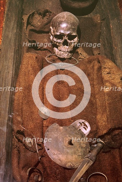 Early bronze age bog burial from Denmark, 16th century. Artist: Unknown