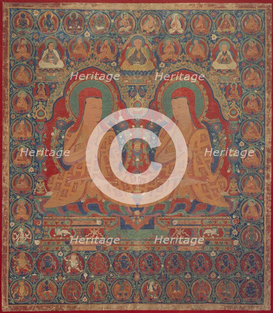 Kunga Wangcuk (1424-1478) and Sonam Senge (1429-1489), The Fourth and..., between 1475 and 1500. Creator: Anon.