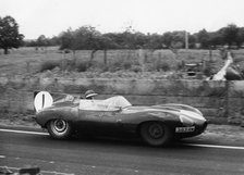 Jaguar D type, Mike Hawthorn 1956 Le Mans. Creator: Unknown.