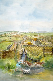 Rural landscape, 3rd Century, (c1990-2010). Artist: Judith Dobie.