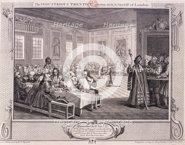 'The industrious 'prentice grown rich....', plate VIII of Industry and Idleness, 1747. Artist: William Hogarth
