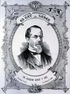 Joaquim Rubio i Ors (1818-1899), Catalan writer and professor proclaimed Mestre in Gay Saber in t…