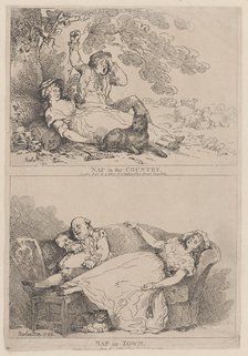 Nap in the Country, Nap in Town, 1785., 1785. Creator: Thomas Rowlandson.