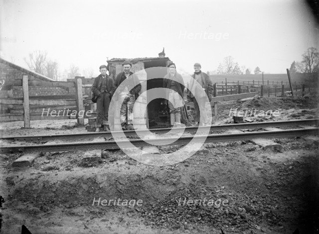 Construction workers on the Great Central Railway near Charwelton, Northamptonshire, c1873-c1923. Artist: Alfred Newton & Sons