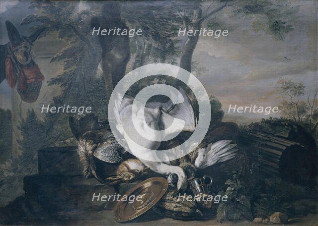 Still Life with Dead Swan, mid-17th century. Creator: Adriaen van Utrecht.