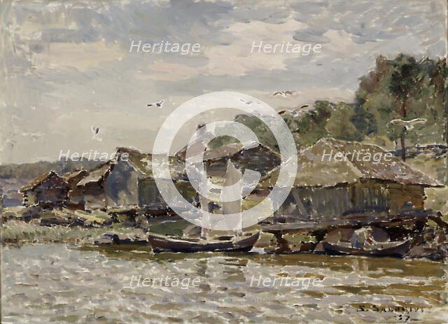 Village on the coast, 1937. Creator: Santeri Salokivi.