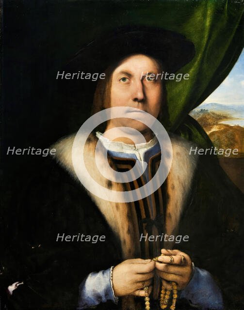 Portrait of a Man with a Rosary, c1520. Creator: Lorenzo Lotto.