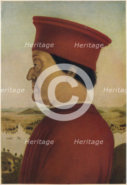 Fredrigo Di Montefeltro, Duke of Urbino, c1465. (1914). Artist: Piero della Francesca