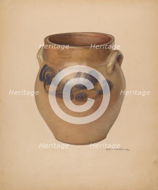 Jar, c. 1938. Creator: George Loughridge.