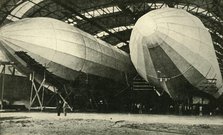 Airships in hangar, First World War, 1914, (c1920). Creator: Unknown.
