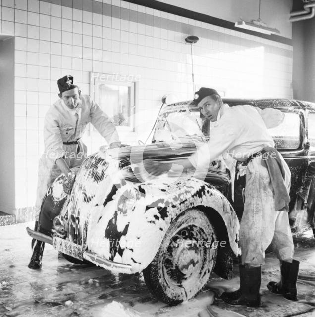 Carwash, Stockholm, Sweden, 1955.
 Creator: Unknown.