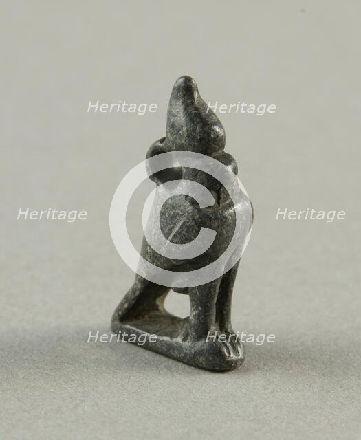 Amulet of the God Horus as a Falcon with Double Crown, Egypt, Late Period, Dynasty 26-31 (664... Creator: Unknown.