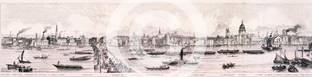 London from the River Thames, 1844 Artist: Frank Vizetelly  