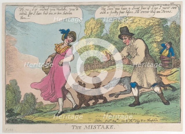 The Mistake, August 1, 1809., August 1, 1809. Creator: Thomas Rowlandson.