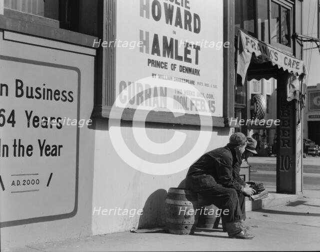 Striking longshoremen during the waterfront strike in San Francisco, California, 1937. Creator: Dorothea Lange.