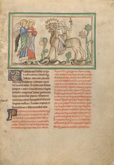 The Great Harlot on the Beast; Dyson Perrins Apocalypse, about 1255-1260. Creator: Unknown.