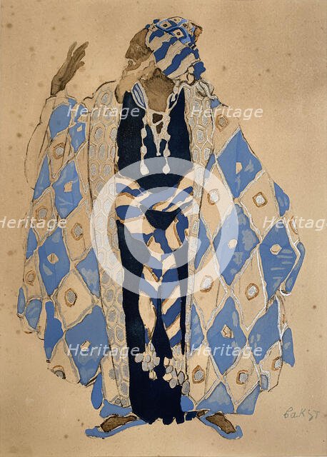 Costume design for the play "The Martyrdom of St. Sebastian" by Gabriele D'Annuzio, 1911. Creator: Bakst; Léon (1866-1924).