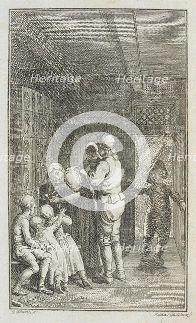 Illustration for Paul Erdmans Fest Wandsbecher 'Messenger from M. Claudius', 1783. Creator: Daniel Nikolaus Chodowiecki.