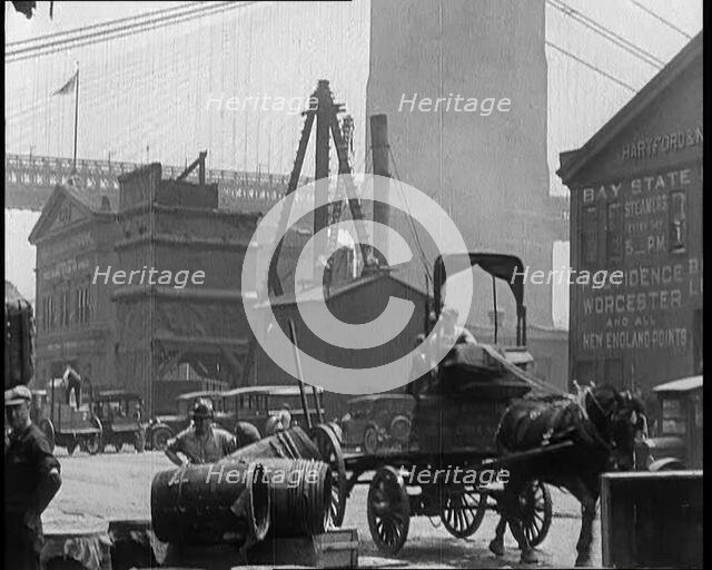 Street View of Building Sites in New York City, 1932. Creator: British Pathe Ltd.
