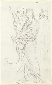 Sketch of Three Classical Figures, c. 1810. Creator: Jacques-Louis David.