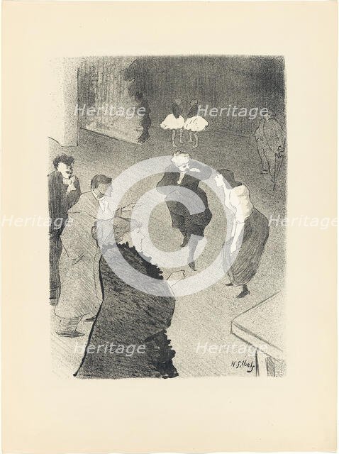 Emilienne d'Alençon Rehearsing at the Folies-Bergère, from Le Café-Concert, 1893. Creator: Henri-Gabriel Ibels.