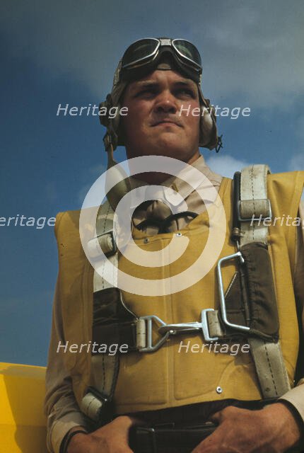 Marine lieutenant, glider pilot in training at Page Field, Parris Island, S.C., 1942. Creator: Alfred T Palmer.