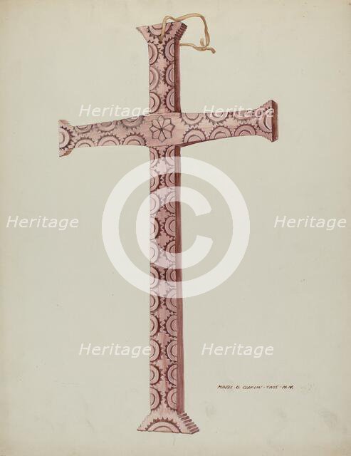 Cedar Cross, c. 1937. Creator: Majel G. Claflin.