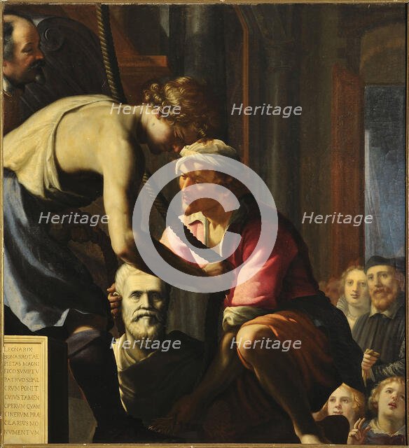 The erection of the tomb of Michelangelo Buonarroti in the church of Santa Croce, Florence,1618-1620 Creator: Titi (Tito), Tiberio (1578-1637).