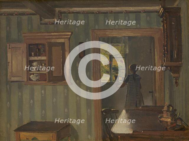 Interior with a Little Girl, 1854-1917. Creator: Hans Smidth.