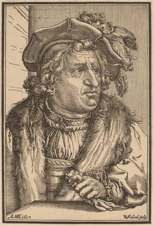 Man with a Plumed Cap, after 1607. Creator: Christoffel van Sichem I.