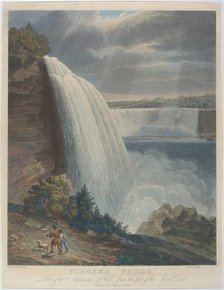 Niagara Falls from Foot of Staircase, 1829. Creator: William James Bennett.