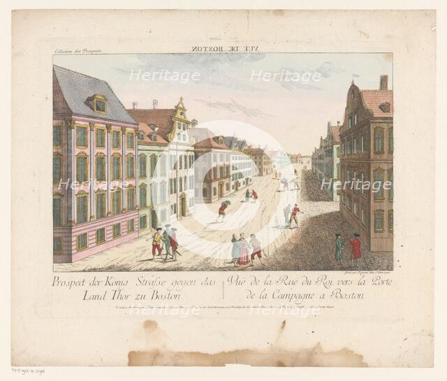 View of King Street in Boston, 1755-1779. Creator: Franz Xavier Habermann.