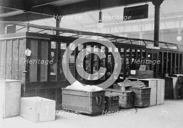 British parcels post -cage for reg. Parcels, between c1910 and c1915. Creator: Bain News Service.