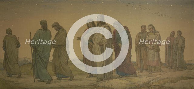 Christ walking with the disciples, (first composition), 1862. Creator: Eduard von Steinle.