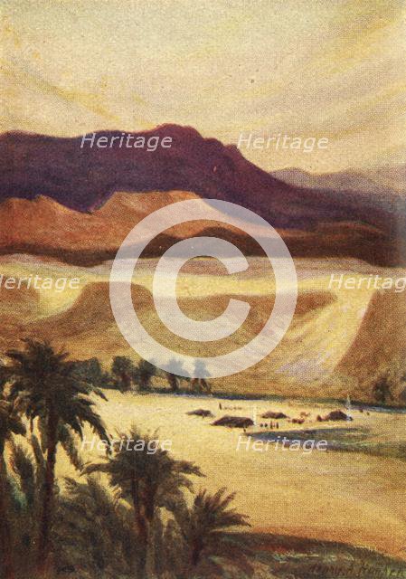 'A Palestine Camp at Elim - Heb. xiii. 11', c1924. Creators: James Clark, Henry A Harper.