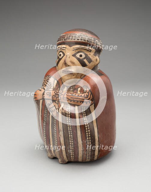 Vessel in the Form of a Seated Figure with Tattooed Arms, 180 B.C./A.D. 500. Creator: Unknown.