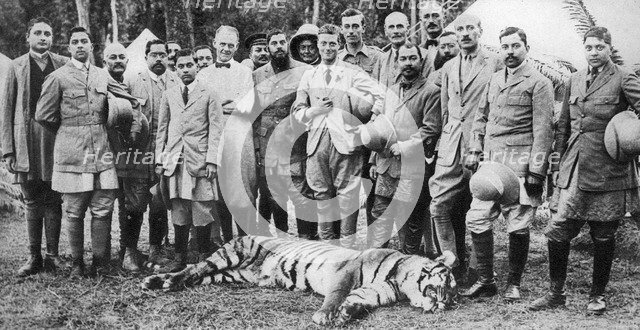 The Prince of Wales tiger shooting in Nepal, the Indian Tour, 1921. Artist: Unknown
