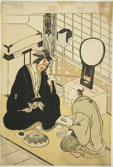 The Actor Ichikawa Danjuro V in His Dressing Room, Japan, c. 1783. Creator: Shunsho.