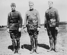 Maj. T. [Theodore] Roosevelt, Jr., Lieut. C.R. Holmes, Sgt. J.A. Murphy, 5 Apr 1918. Creator: Bain News Service.