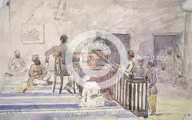 A Punjab court room, 1888. Creator: Alfred Frederick Pollock Harcourt.