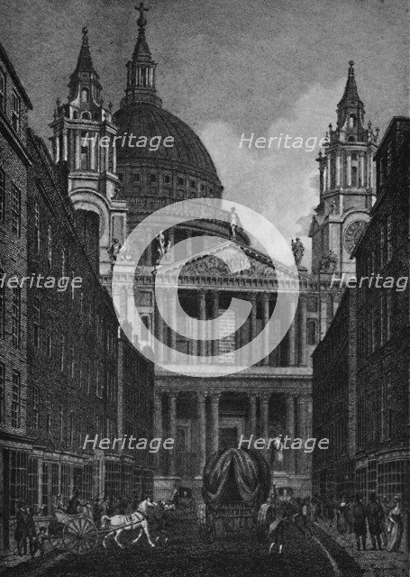 'The West End of St. Paul's Cathedral' from Ludgate Street (Ludgate Hill), 1907. Artist: Unknown.