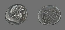 Hemidrachm (Coin) Depicting the God Zeus Amarios, before 222 BCE. Creator: Unknown.