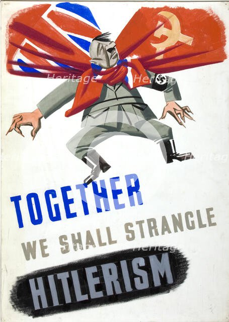 'Together We Shall Strangle Hitlerism', World War II poster, c1939-c1945. Creator: Unknown.