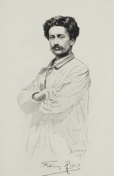 Portrait of Félicien Rops, 1887. Creators: Félicien Rops, Eugène Burney.